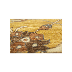 Aalam Gold Hand Knotted Wool <b>Rug</b> Paem-1458 Classic Floral Pattern for Home 9x12 Rectangle for Living Room Bedroom Teen's <b>Space</b> - Product Image 3