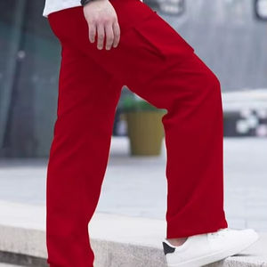 Pantalones Cargo de algodón ligero para hombre, pantalones casuales con cordón, diseño recto para actividades atléticas, senderismo, pantalones de chándal medios OEM - Product Image 1