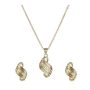 Kriaa หรูหราชุบทองชุดจี้1201706ศาสนาไข่มุกคริสตัลไรน์สโตนสังกะสีอัลลอยออสเตรีย - Product Image 1