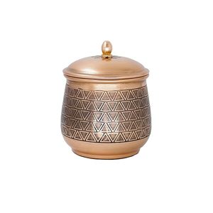 Handmade Metal Triangle Patterned Design Candle <b>Jar</b> With Lid in Wholesale Price From India - Product Image 2