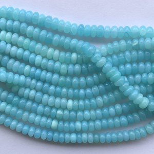 4mm 6mm 8mm 10mm Ombre naturelle pérou bleu opale lisse rondelles pierres précieuses perles brin prix de gros fabricant fabrication de bijoux - Product Image 3