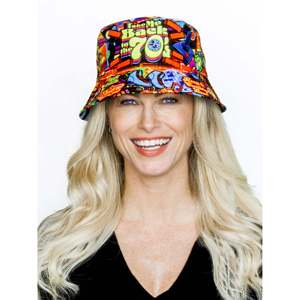 Custom Printed Graphic Fisherman Character Bucket <b>Hat</b> for Summer Denim Fabric Lace Fleece Canvas Mesh Material Plaid Pattern - Product Image 1