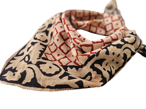 Homestead Cotton <b>Scarf</b> <b>for</b> <b>Women</b> Lightweight Soft Sheer Block Print Summer Bandana Handmade Organic Cotton Bandana - Product Image 3