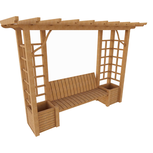 Modern Shaded Picnic <b>Bench</b> Solid <b>Wood</b> <b>Outdoor</b> Furniture for Patio Garden Park Public Spaces Handcrafted Turkey Durable - Product Image 1