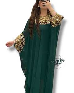 Vestido Kaftan Largo hasta el Suelo para Mujer Musulmana de Talla Grande AWAIS HOUSE, para Fiestas Nocturnas, Uso Diario, con Cuentas Hechas a Mano, Ligero, de Chifón - Product Image 2