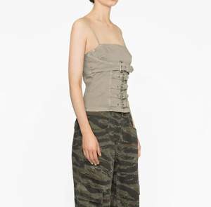 Camiseta sin mangas de Yoga al por mayor transpirable escote en V profundo desgaste Fitness Yoga gimnasio deportes camiseta sin mangas Correa ancha Yoga cordones Top para mujer - Product Image 3