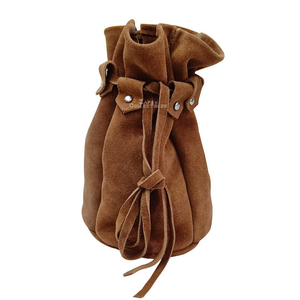 Bolso de cuero genuino para Cosplay y disfraces de la Feria Renacentista, bolso de cinturón de cuero de gamuza medieval hecho a mano - Product Image 5