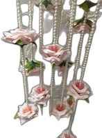 Guirlande de roses uniques avec perles pour décoration de mariage indien Mehndi Haldi Décoration de fond murale Diwali Onam Cordes de puja suspendues