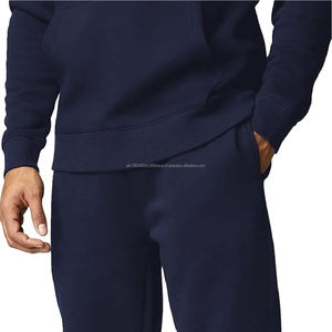 Ensembles de survêtements sportifs personnalisés de haute qualité en gros, style décontracté, 100% coton, survêtement pour hommes, à capuche, motif uni - pour l'hiver - Product Image 3