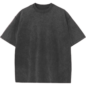 เสื้อยืดทรงบ็อกซี่โอเวอร์ไซส์ผู้ชาย ผ้าฝ้าย 100% ลุคหรูหราแบบทำเก่า ซักหิน ฟอกสีแบบวินเทจ ซันเฟด - Product Image 1