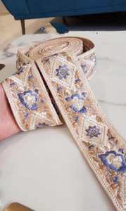 Rubans brodés à la machine à motifs floraux géométriques personnalisés, dentelles, modèles variés, couleurs, coton organza gros-grain pour mariage - Product Image 5