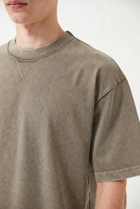 Organic Cotton Custom Oversized Acid Wash Distressed T-<b>Shirt</b> with Short Sleeve Crew Neck <b>Men</b> Women Unisex Eco Friendly - Product Image 3