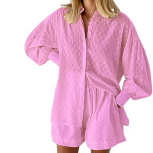 ชุดเสื้อและกางเกงผ้าลินินทรงหลวมสำหรับผู้หญิงชุดเสื้อผ้าสองชิ้นขนาดใหญ่พิเศษ2025ใหม่ - Product Image 1