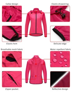 Chaqueta de Ciclismo para Mujer, con Capucha, Cortavientos, Sin Mangas, Chaleco Reflectante, Chaqueta Deportiva para Bicicleta de Montaña - Product Image 3
