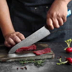Venta al por mayor personalizado de alta calidad OEM ODM servicio profesional japonés Damasco acero cuchillo Chef cuchillo afilado cocina Chef cuchillo - Product Image 5