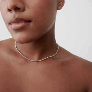 Collar de Cadena de Tenis con Diamantes Cultivados en Laboratorio, Corte 2026, Oro Sólido de 14k, Certificado IGI, 6-12ct, Unisex - Product Image 4