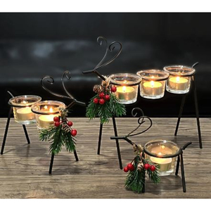Reindeer <b>Candle</b> Holder Festive Home Decor for Living Room Decor <b>Tealight</b> <b>Candle</b> Stand by Indian Metal World - Product Image 3