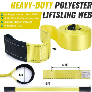 Eslingas de Nailon de Alta Resistencia de 15' x 2\", Capacidad de 22500 lbs - Product Image 2