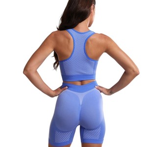 2025, venta al por mayor, conjunto de Yoga para mujer, conjunto de 2 piezas sin costuras de alta elasticidad, ropa deportiva transpirable y de secado rápido, logotipo personalizado - Product Image 2