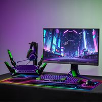 Tapis de souris de jeu LED RVB grand format 30x12'' XXL avec recharge sans fil, design moderne et mignon, pour joueurs, hommes, garçons, ordinateur de bureau, en stock
