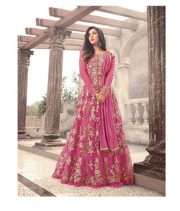 Launching New Designer Heavy <b>Net</b> Fabric Long Anrakali Gown Party Wear Look Gown with Dupatta by Royal Export - Product Image 1