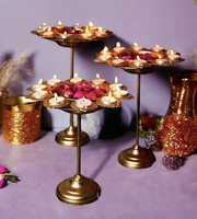 Bol Urli Diya en métal de style ange, plaqué or traditionnel, sculpté, en laiton, avec impression typographique en émail dur et couleur personnalisée