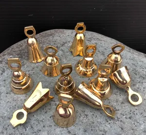 Solid Brass <b>Bells</b> For home decor 2 inch size Set of 6 With hooks Christmas <b>bells</b> hanging crafting ornaments By MEHAK IMPEX - Product Image 1