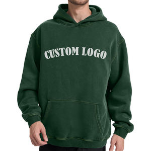 2025 Logo personnalisé unisexe sweat à capuche surdimensionné Vintage Gareen pull avec poche kangourou goutte épaule lavage à l'acide à capuche - Product Image 4