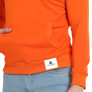 New arrival <b>pullover</b> <b>men</b> hoodies breathable factory rate cotton blended fleece solid color high quality premium streetwear - Product Image 4