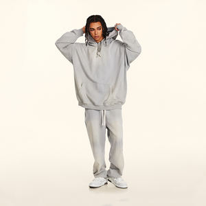 Sudaderas con capucha deportivas personalizadas, chándal deportivo con materiales ecológicos French Terry Hoodie Heavyweight Jogger Set - Product Image 4