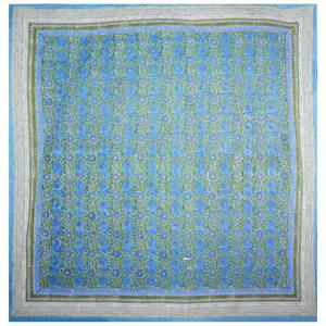 Blue Jaipuri Hand Block Print 240 TC Cotton Super <b>King</b> <b>Size</b> Double Bed <b>Sheet</b> with 2 Floral Pillow Covers Eco-Friendly (ALDB1004) - Product Image 5