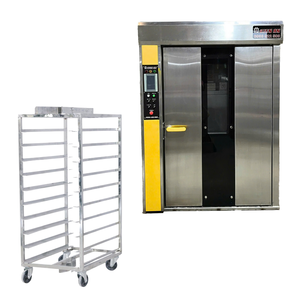 Easy to Operate Bread Oven 32 Trays With Trolley Stainless Steel <b>Rotary</b> Oven Electric Ovens Kien an Vietnam Manufacturer - Product Image 1