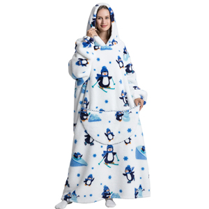 2025 nouveau Style femmes mode pleine longueur ample polaire à capuche avec grande capuche et poche Anti boulochage confortable chaud sweats à capuche unisexe - Product Image 1