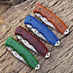 Couteau de poche pliable de survie de qualité supérieure, couteaux de camping pour le dépeçage avec étui en cuir, qualité industrielle OEM - Product Image 4