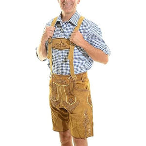 Lederhosen Negros Personalizados para Hombre, Transpirables, Tallas Grandes, Estilo Casual Moderno, Estilo Bávaro Alemán - Product Image 6