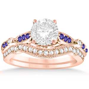 Conjunto de Joyería Fina Vintage con Tanzanita Marquise y Punto de 0.29ct en Oro Rosa de 14k - Product Image 5