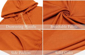 ชุดวอร์มผู้ชายผ้าโพลีเอสเตอร์ผสมสแปนเด็กซ์ ระบายอากาศได้ดี 260GSM แจ็คเก็ตมีฮู้ดแบบซิป ชุดจ็อกเกอร์ สีเทา-ส้ม ลายพิมพ์ซับลิเมชั่นตัดสี สำหรับฤดูหนาว - Product Image 5