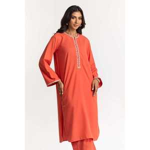 Conjunto de Camisa Bordada y Pantalón Teñido en Tela Crepé Mezclada KST-43162 - Product Image 2