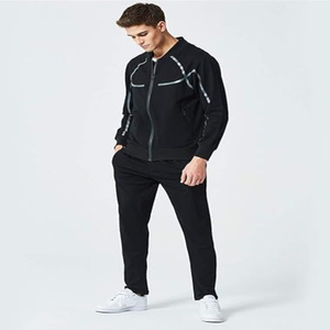 Haga su propio diseño de chándal Streetwear 100% algodón negro chándales secado rápido correr al aire libre Jogging conjunto ligero - Product Image 2