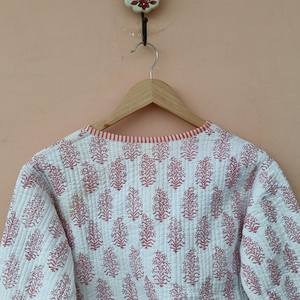 Elegante Chaqueta de algodón acolchado de invierno de TNT, recién llegado, blanco, Otoño, bordado Floral, cuello Suzani, botón corto de Tweed - Product Image 6