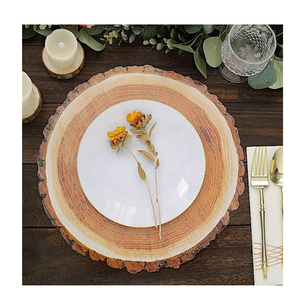 Placa de cargador de madera Royal Crafts Placa de cargador atractiva redonda para Decoración de mesa de cena usada - Product Image 5