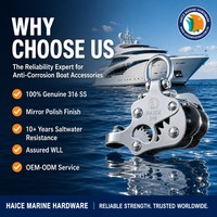 Câble métallique marin en acier inoxydable 316, 6 mm, bloc de navigation à roulement à billes, poulie triple pivotante en nylon, accessoires de quincaillerie pour yacht et bateau