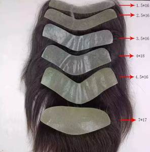 100% cheveux indiens humains remplacement frontal grand bonnet taille dentelle transparente longue boucle en V avant délié partiel zone avant Double - Product Image 6