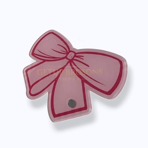 Sustainable Acrylic Solid Custom Pink Bow Shape Lash Tiles with <b>Magnet</b> Holder Eyelash Extension Tools - Product Image 5
