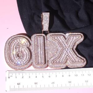 โปรโมชั่นพิเศษ เพชรโมอิสซาไนต์ VVS ชุบทองคำชมพู เงินแท้ 925 ประดับเพชรเต็มตัว จี้ตัวอักษรแบบกำหนดเอง เครื่องประดับฮิปฮอป ราคาถูก - Product Image 3