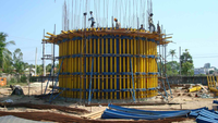 Système de coffrage circulaire réglable CONSO en bois et acier pour poutres H20, coffrage béton haute résistance 90 kN/m pour centres commerciaux