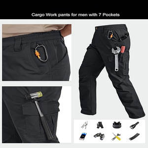 Pantalones Cargo de Estilo Casual para Hombre, Ligeros, de Punto, 100% Algodón, Resistentes al Viento, de Secado Rápido, Transpirables, con Múltiples Bolsillos y Cintura Elástica - Product Image 6