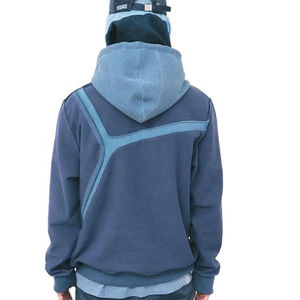 OEM Haute Qualité Dernière Conception Hommes Patchwork Gaufré Personnalisé Déchiré Lavé Sweat à Capuche Uni pour Hommes - Product Image 1