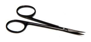 Tijeras de Iris quirúrgicas reutilizables, tijeras rectas de Color negro, curvadas de acero inoxidable, para operaciones, afiladas, CE ISO - Product Image 3