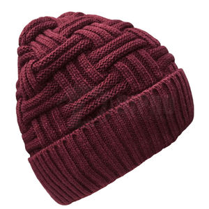 Gorro de viaje con estampado digital bordado con logotipo personalizado al por mayor, gorro de punto de fibra acrílica de color sólido, accesorio cálido para invierno - Product Image 2